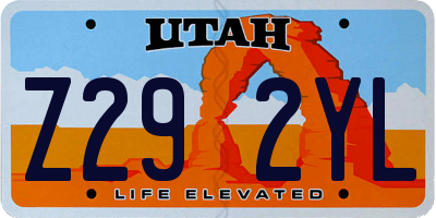 UT license plate Z292YL