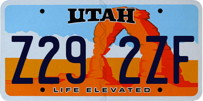 UT license plate Z292ZF