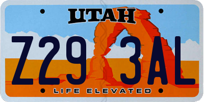 UT license plate Z293AL