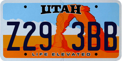 UT license plate Z293BB