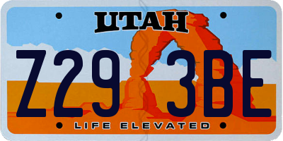 UT license plate Z293BE