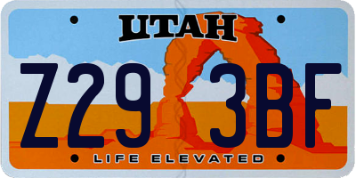 UT license plate Z293BF