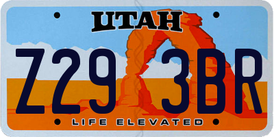 UT license plate Z293BR