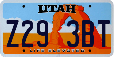 UT license plate Z293BT