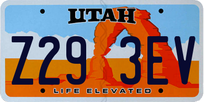 UT license plate Z293EV