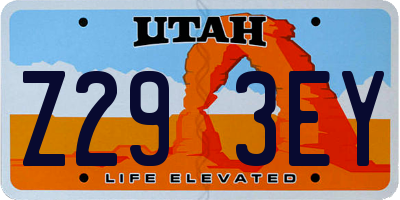 UT license plate Z293EY