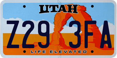 UT license plate Z293FA