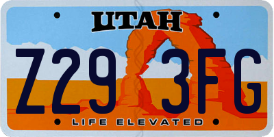 UT license plate Z293FG