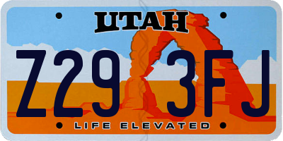 UT license plate Z293FJ
