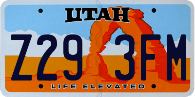 UT license plate Z293FM