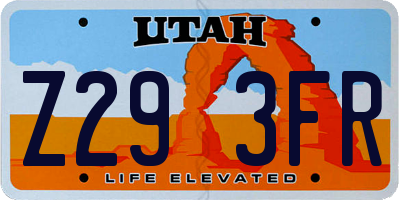 UT license plate Z293FR