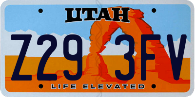 UT license plate Z293FV