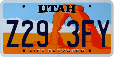 UT license plate Z293FY