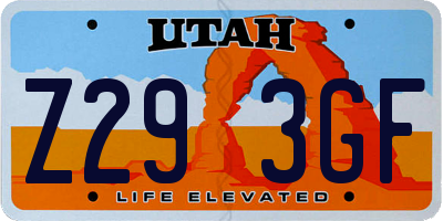UT license plate Z293GF