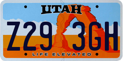 UT license plate Z293GH