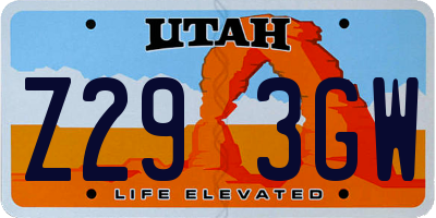 UT license plate Z293GW