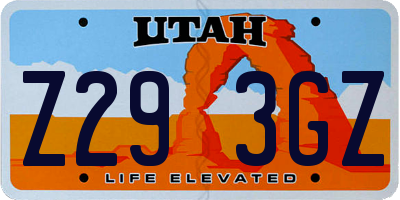 UT license plate Z293GZ