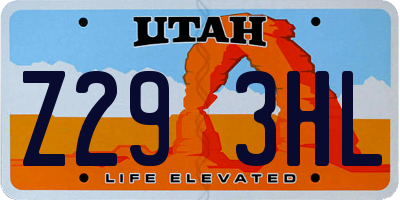 UT license plate Z293HL