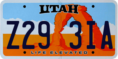 UT license plate Z293IA