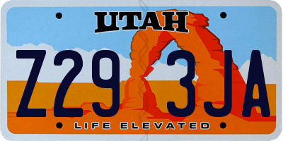 UT license plate Z293JA