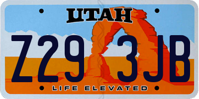 UT license plate Z293JB