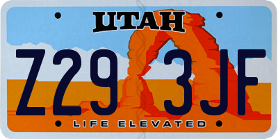 UT license plate Z293JF