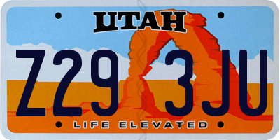 UT license plate Z293JU