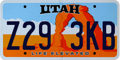 UT license plate Z293KB