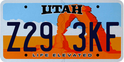 UT license plate Z293KF