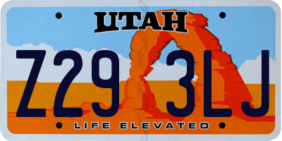 UT license plate Z293LJ