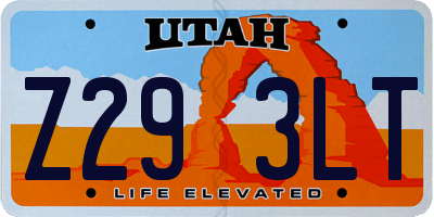 UT license plate Z293LT