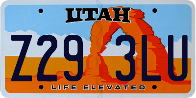 UT license plate Z293LU