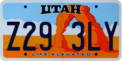 UT license plate Z293LY