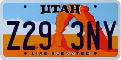 UT license plate Z293NY