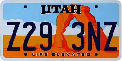 UT license plate Z293NZ