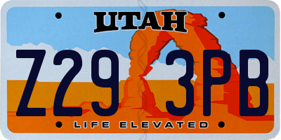UT license plate Z293PB