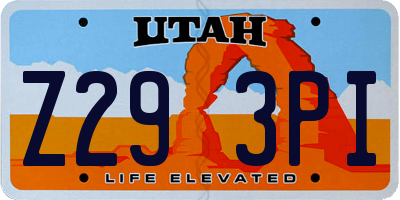UT license plate Z293PI