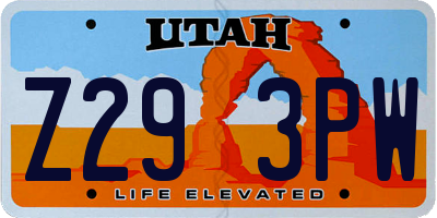 UT license plate Z293PW