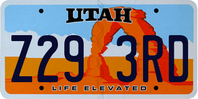 UT license plate Z293RD