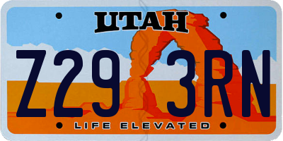 UT license plate Z293RN