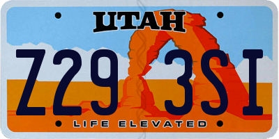 UT license plate Z293SI
