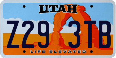UT license plate Z293TB