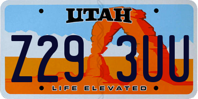UT license plate Z293UU