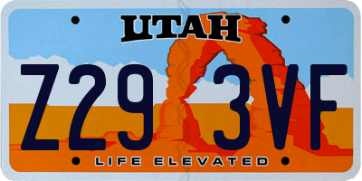 UT license plate Z293VF