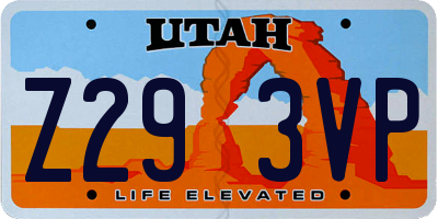UT license plate Z293VP