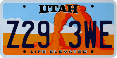 UT license plate Z293WE