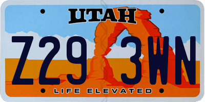 UT license plate Z293WN