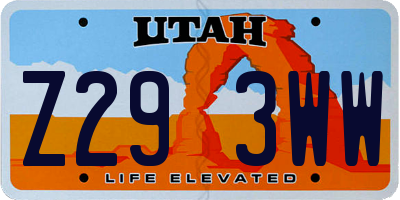 UT license plate Z293WW
