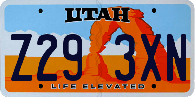 UT license plate Z293XN