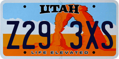 UT license plate Z293XS